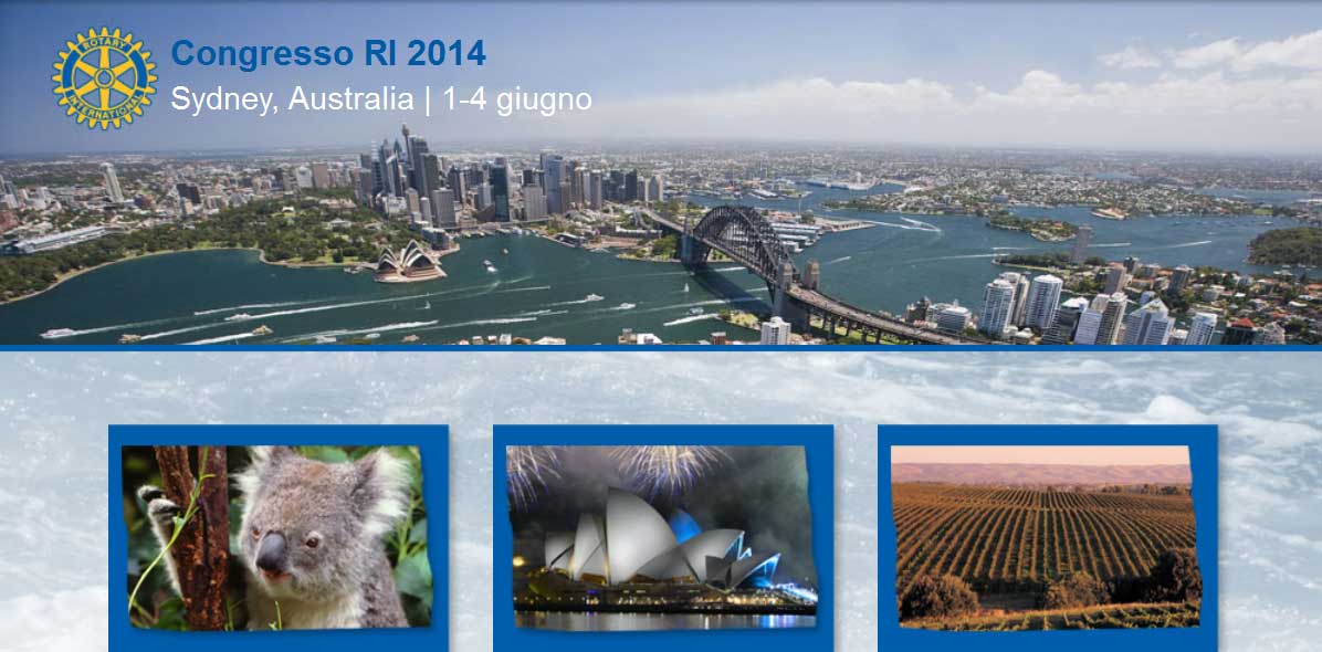 Logo Congresso R.I. 2014::clicca per visualizzare il sito ufficiale rotary convention sidney 2014